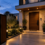 the entrance of a modern Indian villa 1