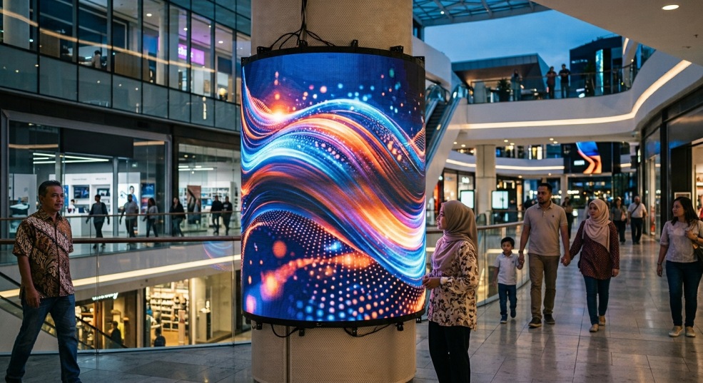 Flexible led screen in the mall to make your mall look more better