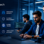 Blue Lit Tech Team Collaboration
