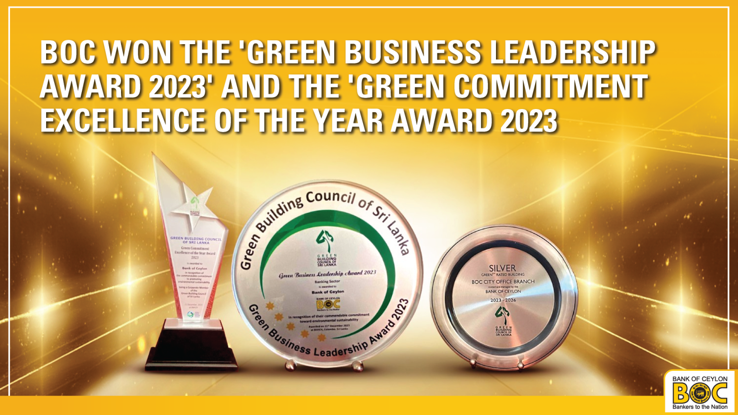 BOC WON THE 'GREEN BUSINESS LEADERSHIP AWARD 2023' AND THE 'GREEN COMMITMENT EXCELLENCE OF THE YEAR AWARD 2023