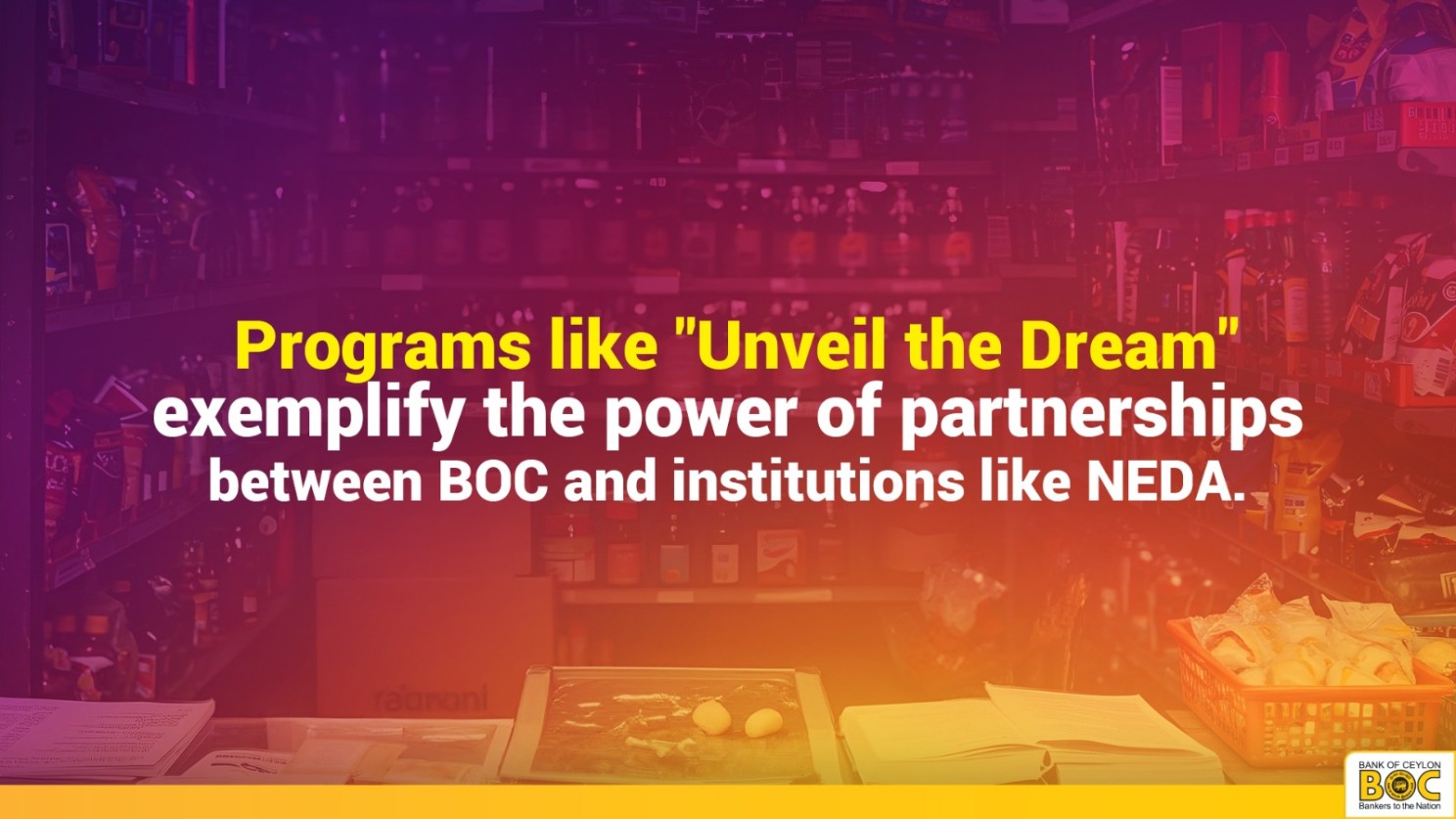 Q: With programs like "Unveil the Dream " and BOC’s youth loan initiative, how is NEDA collaborating with stakeholders to provide holistic support to youth entrepreneurs?