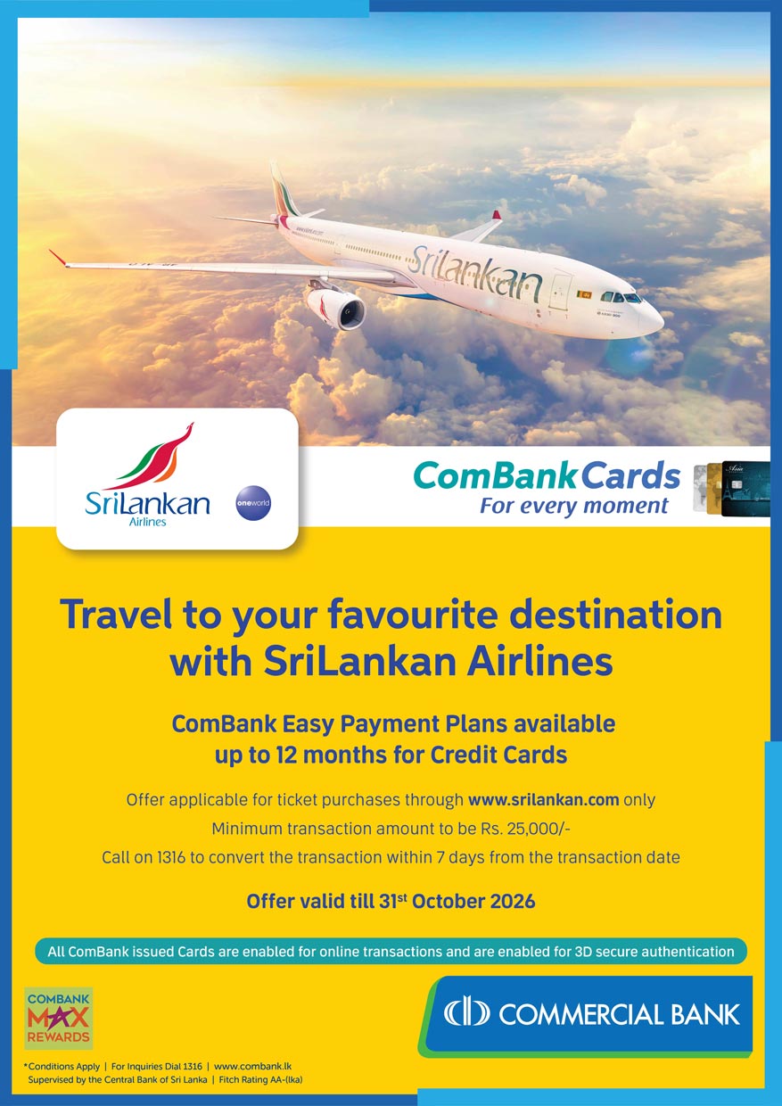 Travel To Your Favourite Destination With Sri Lankan Airlines Using Combank Cred