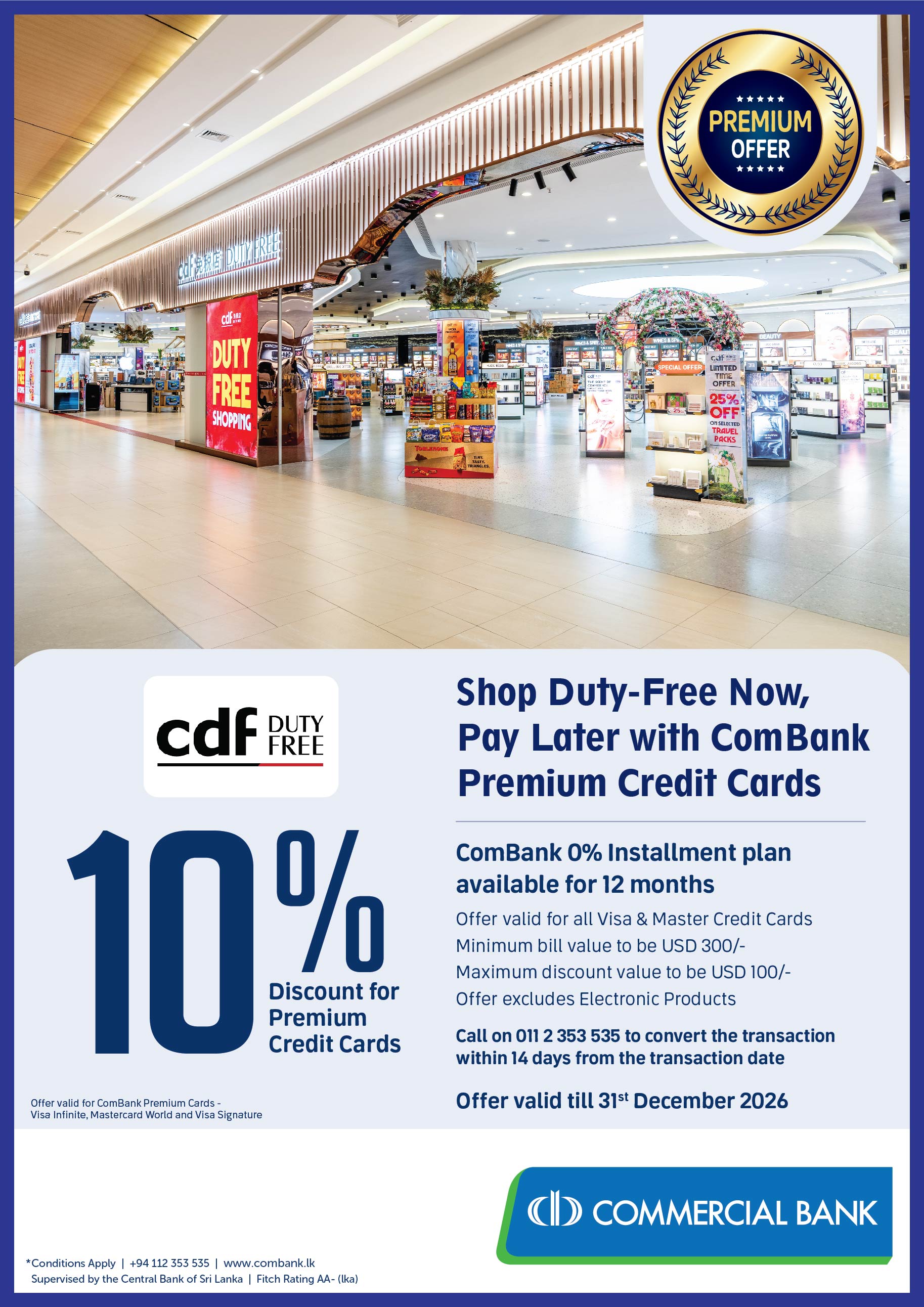 CDF Duty Free now and Pay later