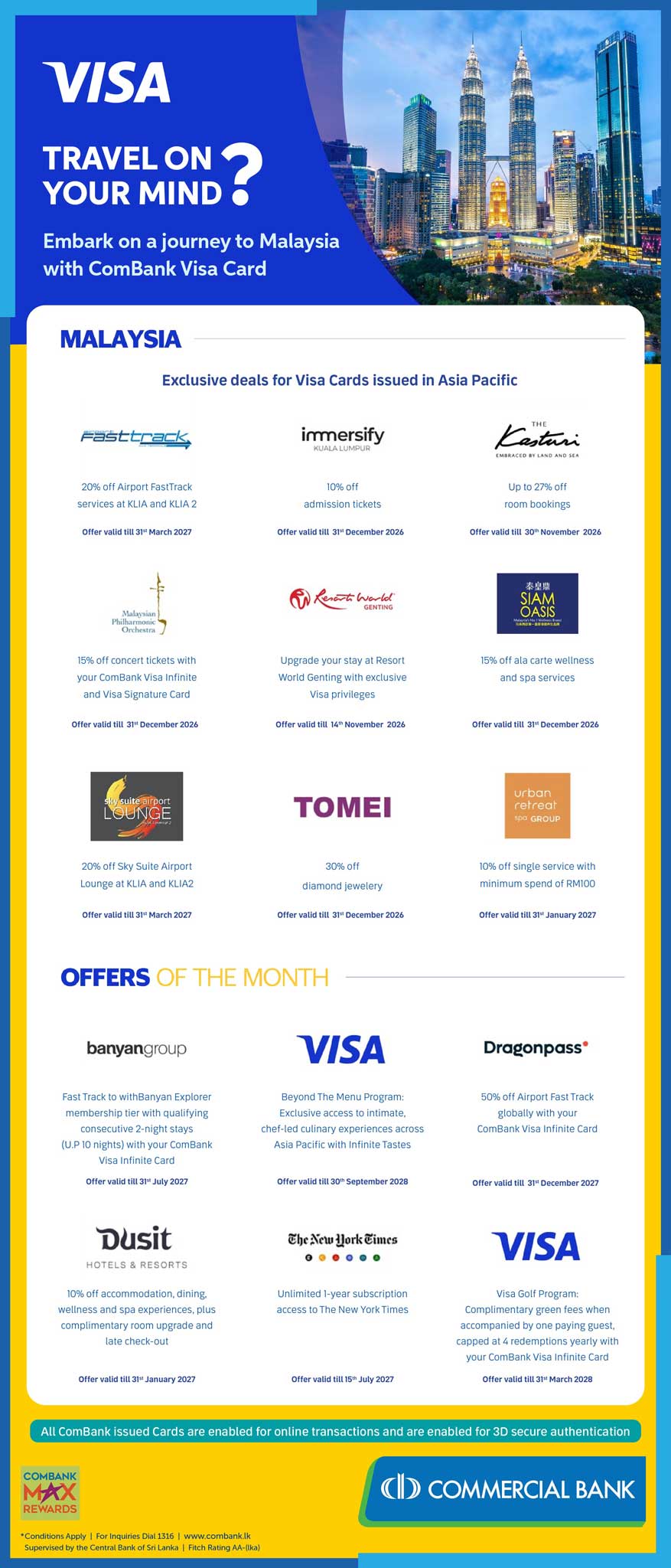 Embark On A Journey To Malaysia With Combank Visa Card