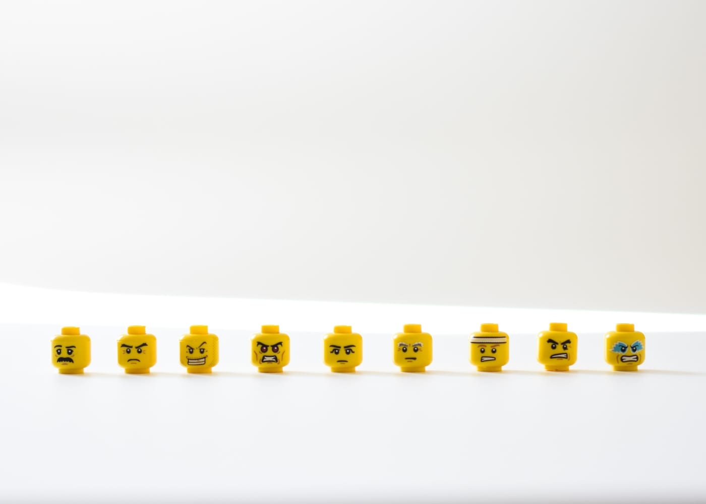Feelings emotions on Lego heads