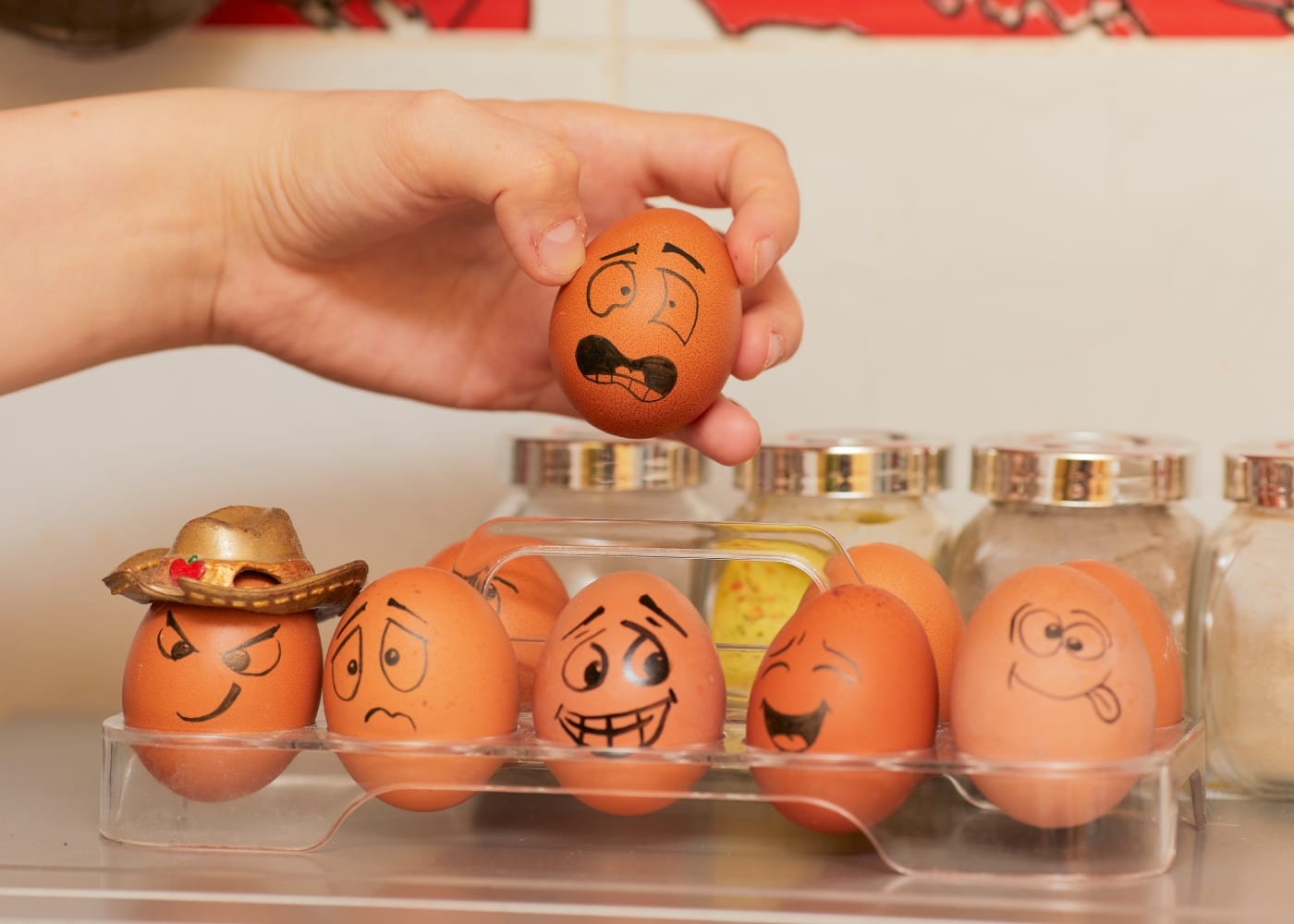Feelings emotions on eggs
