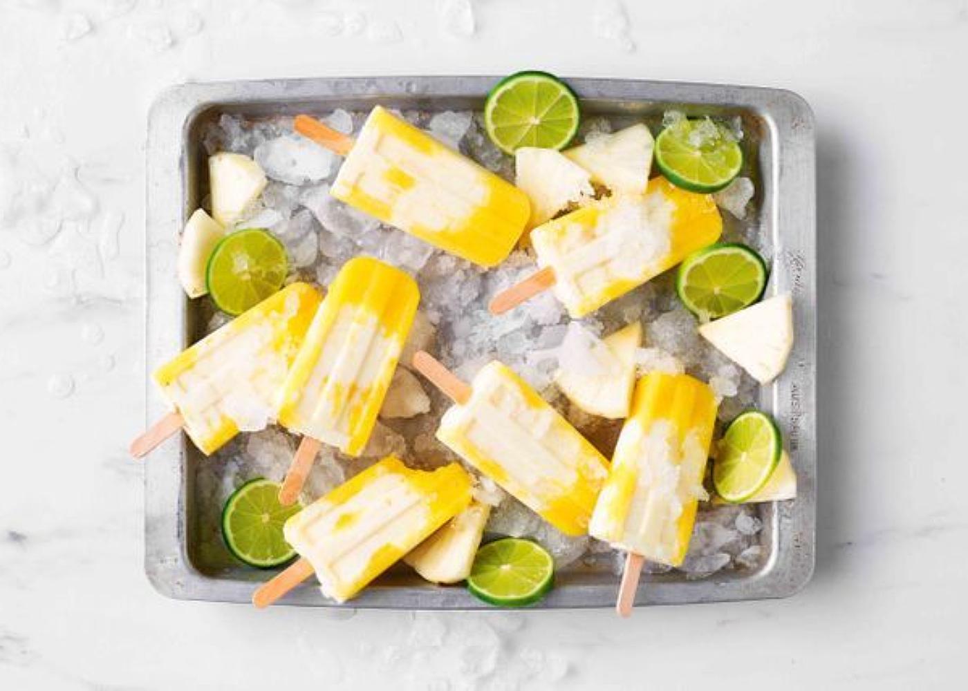 Pina Colada yoghurt pops by Taste
