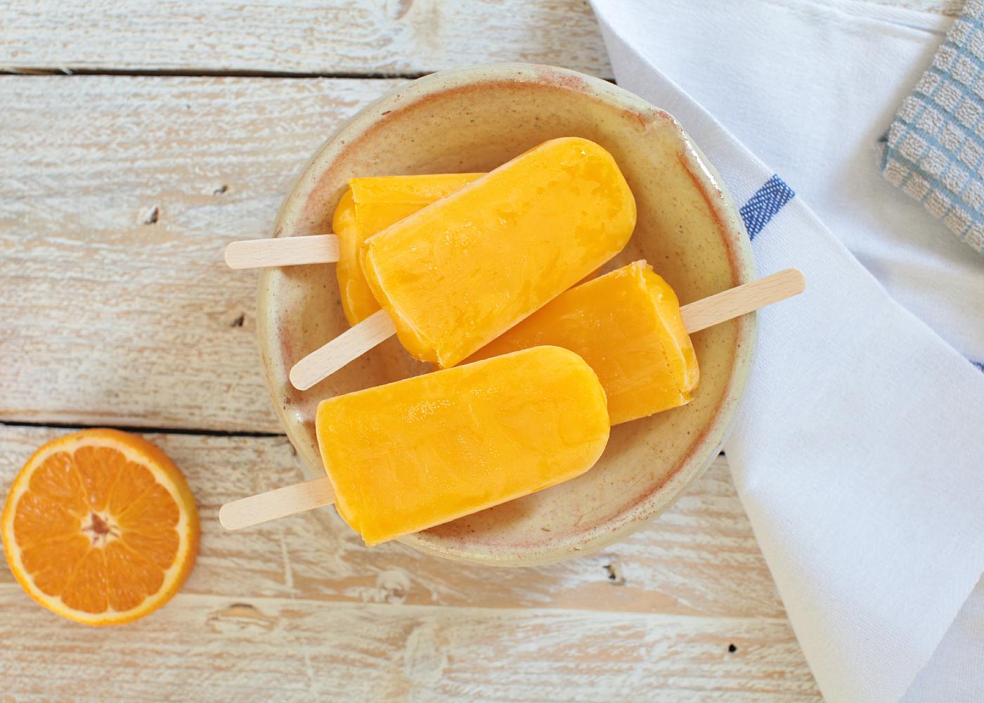 Super orange and mango ice lollies by Madeleine Shaw