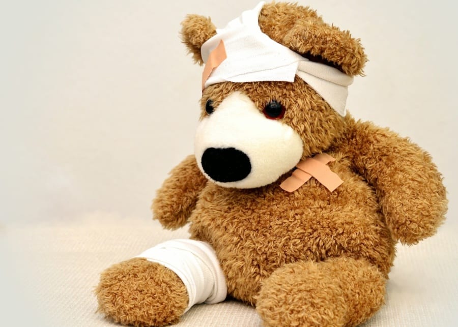 Sick teddy for a baby - CPR and first aid courses in Singapore