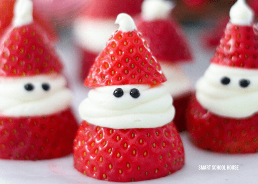 Strawberry Santas | Christmas party food for kids
