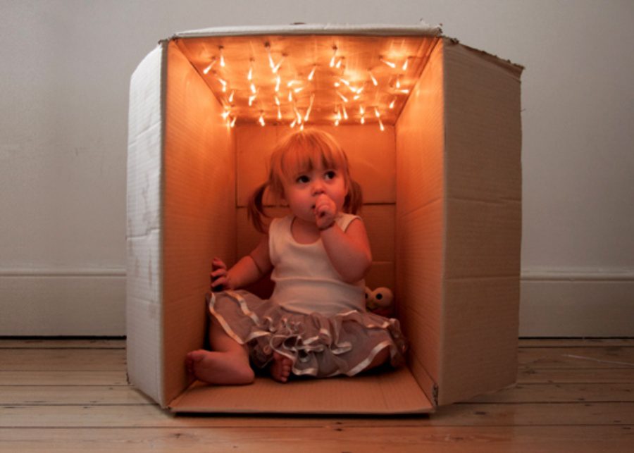 Sparkle cave | Cardboard box crafts for kids