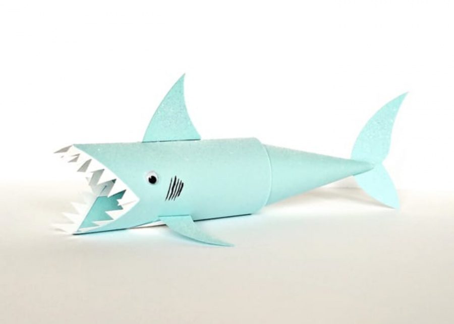 Paper tube shark | Toilet roll crafts for kids