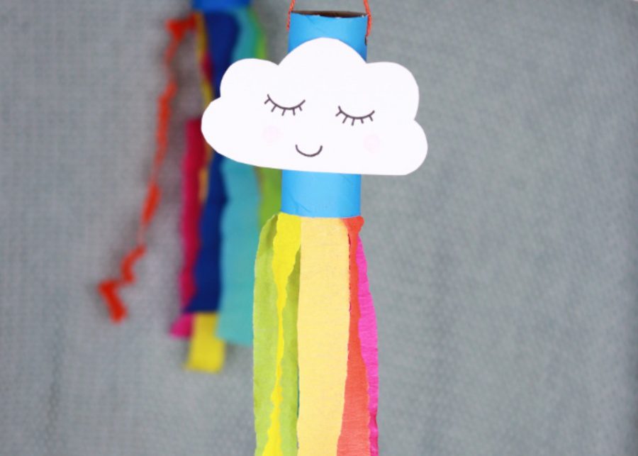 Rainbow windsock | Toilet roll crafts for kids