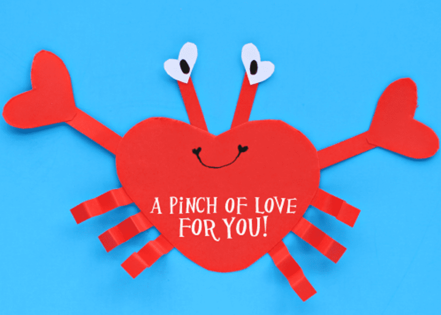 Heart shape crab | Valentine's Day crafts for kids