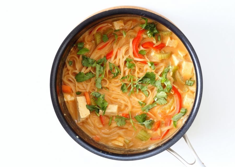 One-pot peanut sauce noodles | Plant-based meals for kids