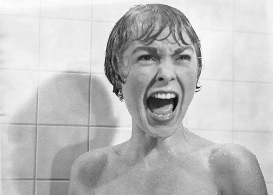 screaming lady in shower