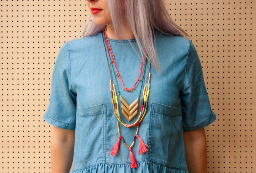 Ladyland DIY macaroni necklace makeover Mother's Day HoneyKids Asia Singapore