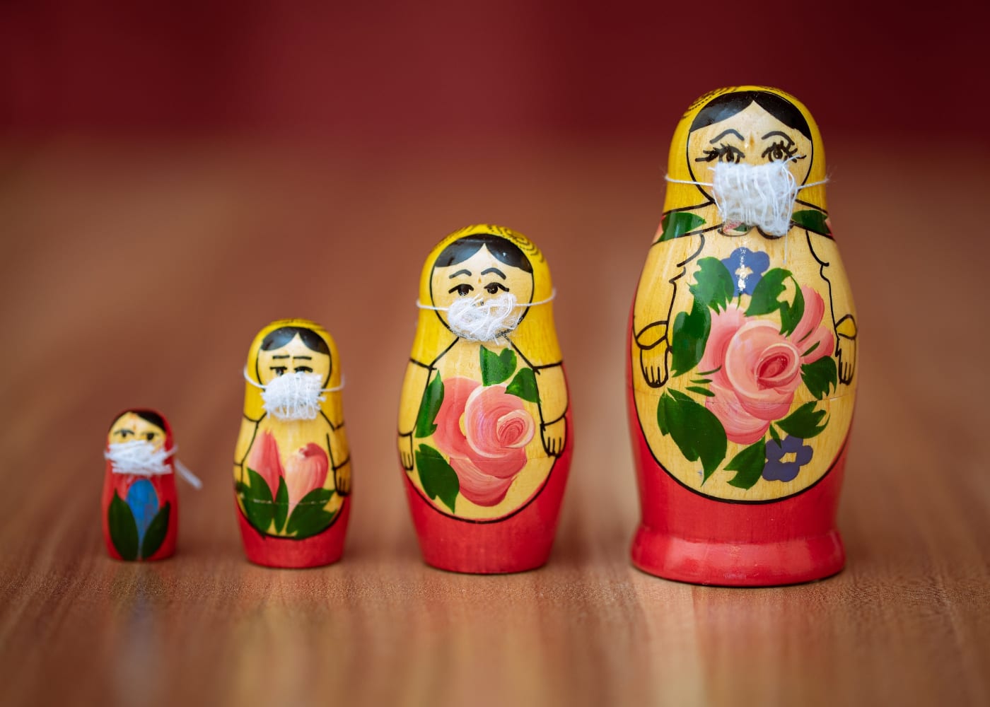 parenting during covid russian dolls with masks
