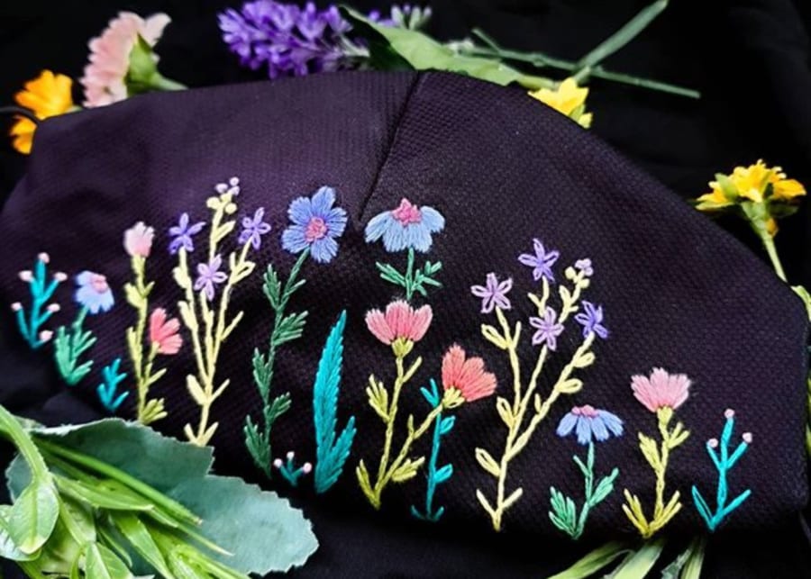 womens face mask embroidered
