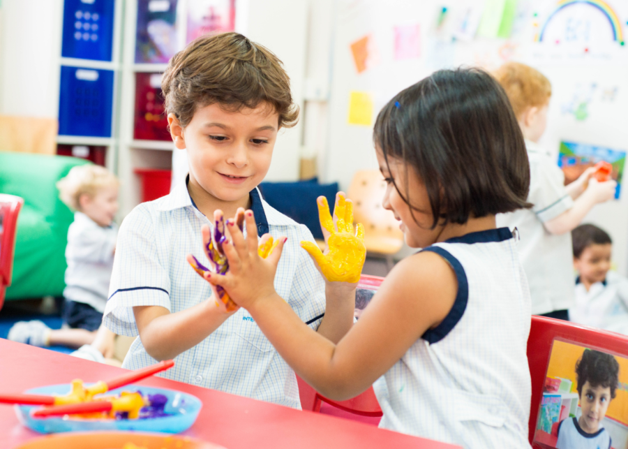 Students playing