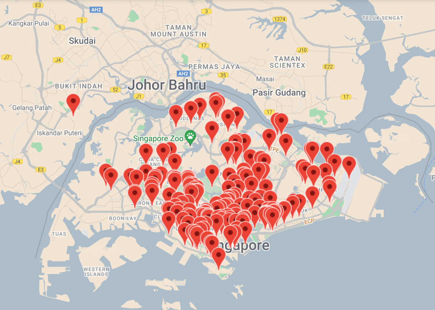 School Map Singapore locations
