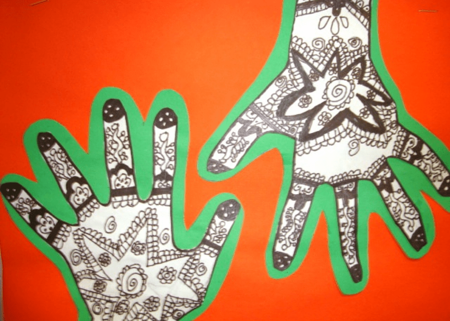 Deepavali crafts for kids | Henna hands
