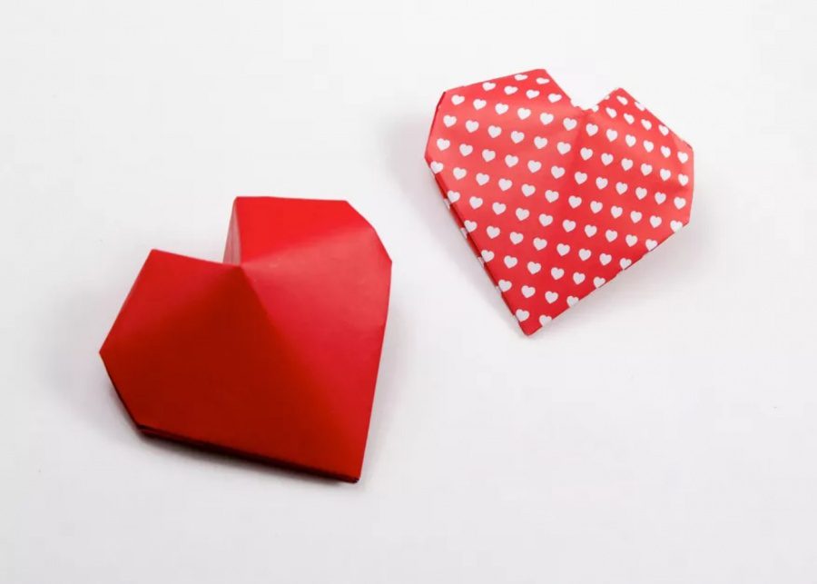 Origami puffy hearts | Valentine's Day crafts for kids