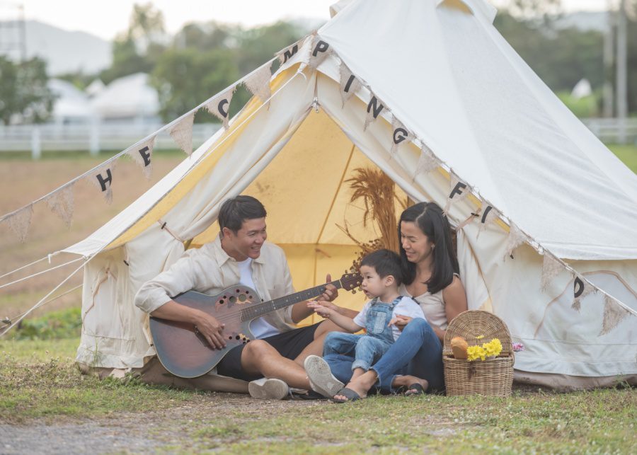 Family camping in Singapore