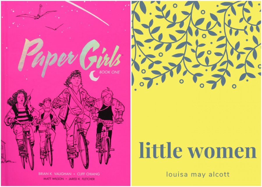 Paper Girls by Brian Vaughan et al and Little Women by Louisa May Alcott
