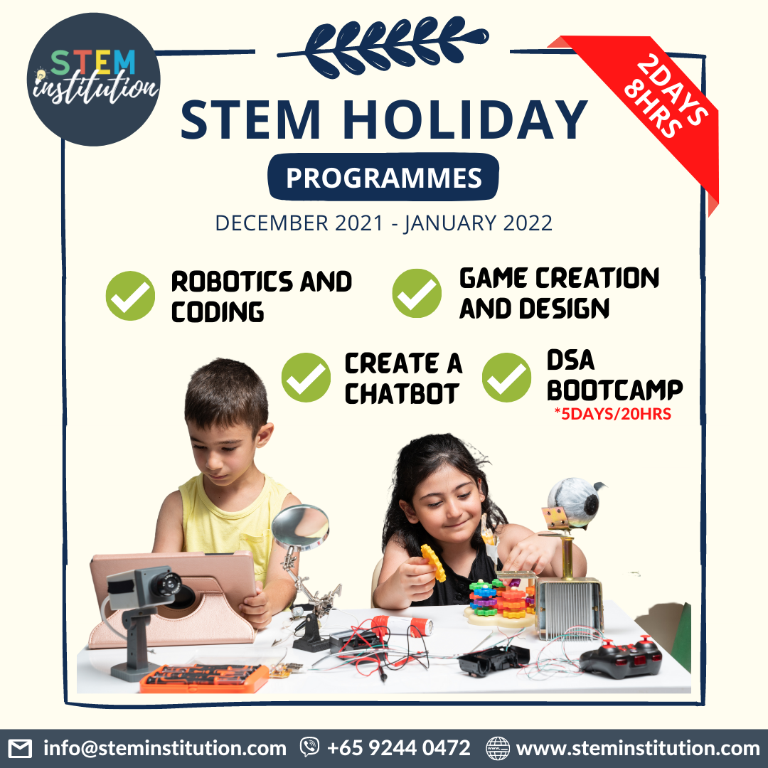 STEM holiday programmes – nine different camps this year-end including robotics, coding, game design, and more