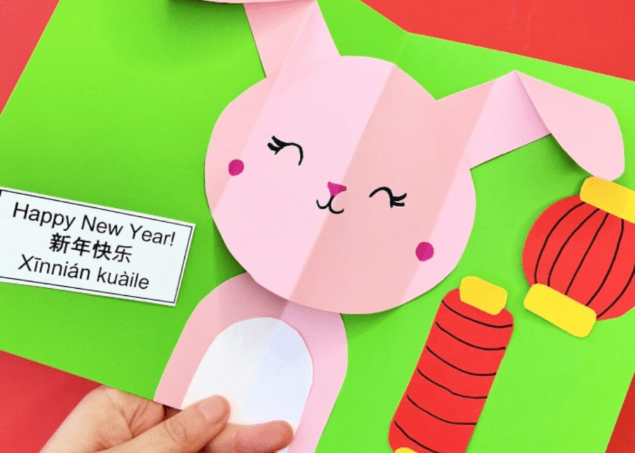 Pop up rabbit card | Chinese New Year crafts
