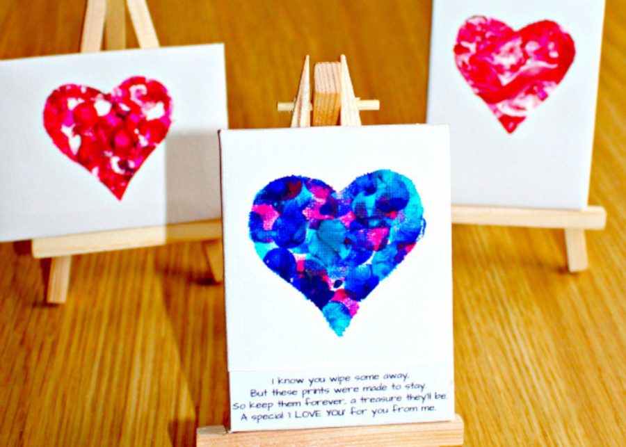 Fingerprint heart poem keepsake | Valentine's Day crafts for kids