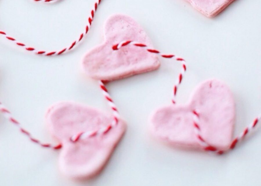 Salt dough heart garland | Valentine's Day crafts for kids