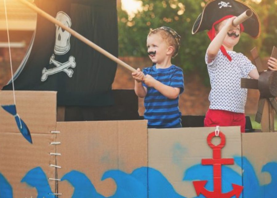 cardboard box pirate ship craft