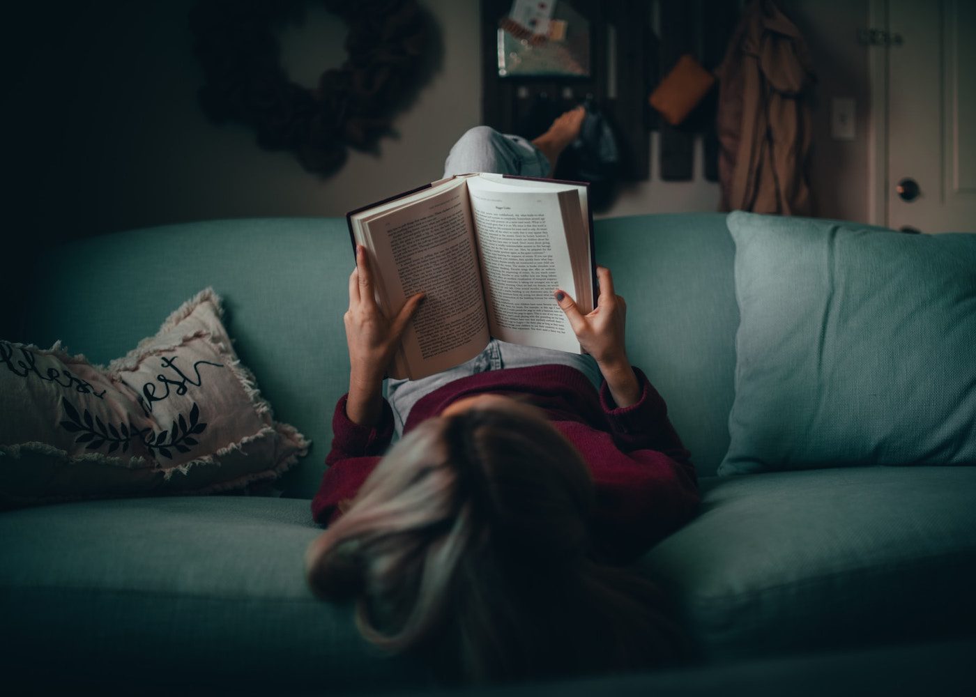 woman reading halloween asian horror books