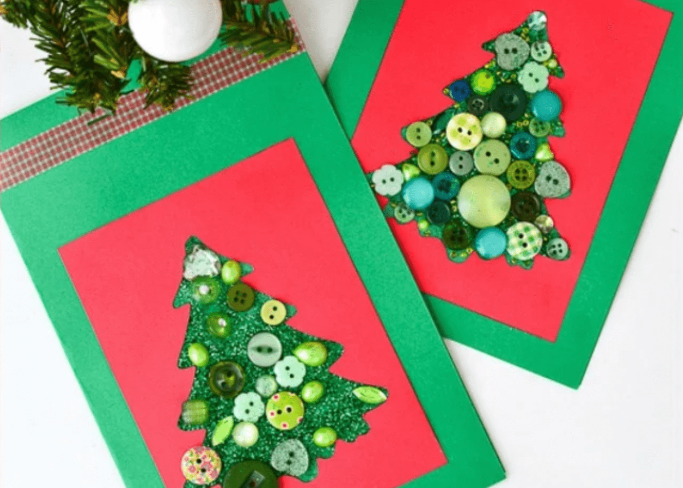 Button tree christmas card