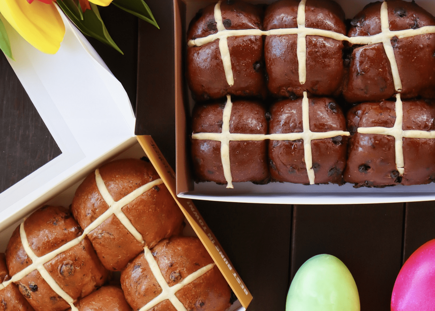 Baker and Cook hot cross buns
