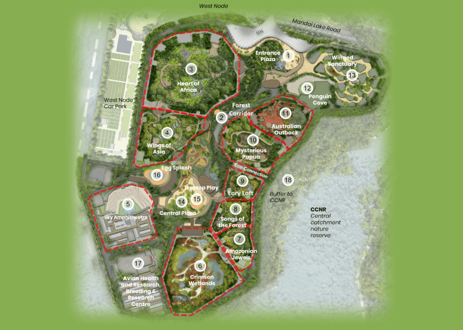Bird Paradise Singapore Map