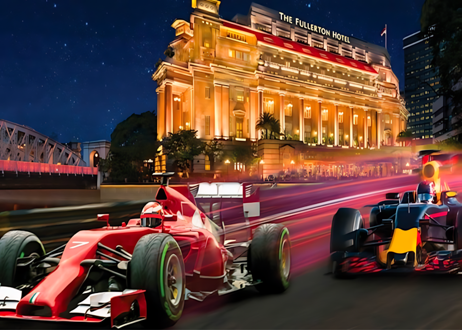 Fullerton Hotel Grand Prix F1 Singapore with kids hotel