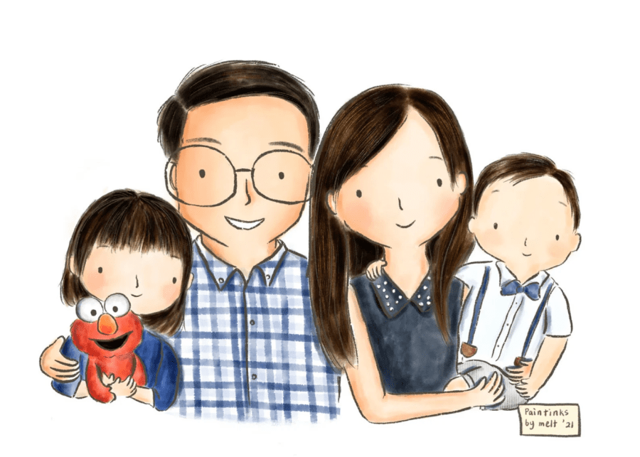 Personalised family painting drawing poster Singapore