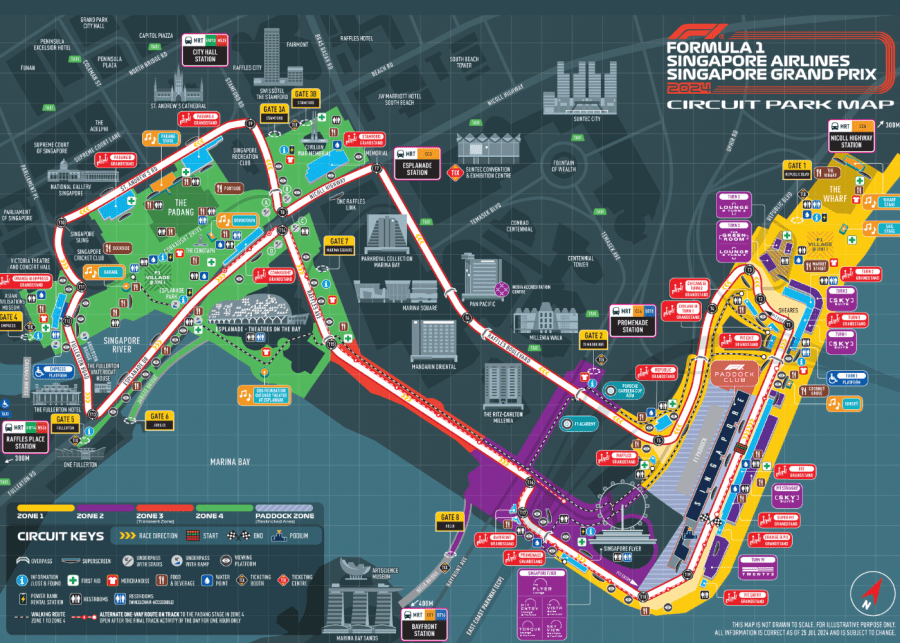 Singapore F1 Circuit Map 2024