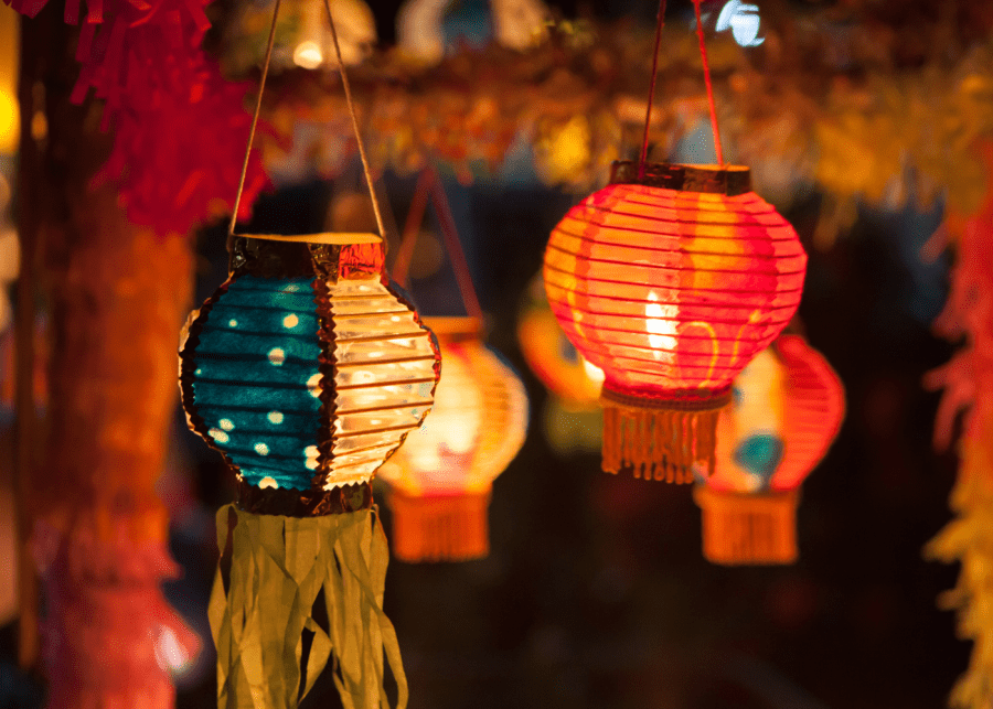 paper lanterns mid-autumn festival lanterns