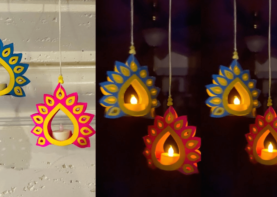 decorative tea light | deepavali craft