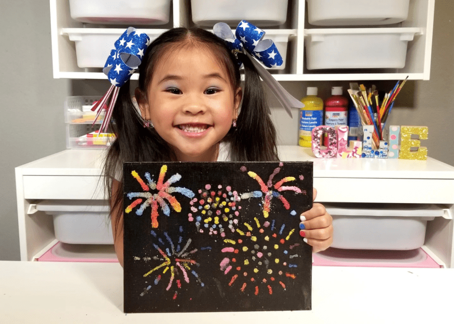 firework salt painting | deepavali crafts