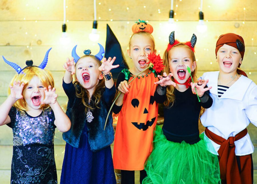 kids in halloween costumes