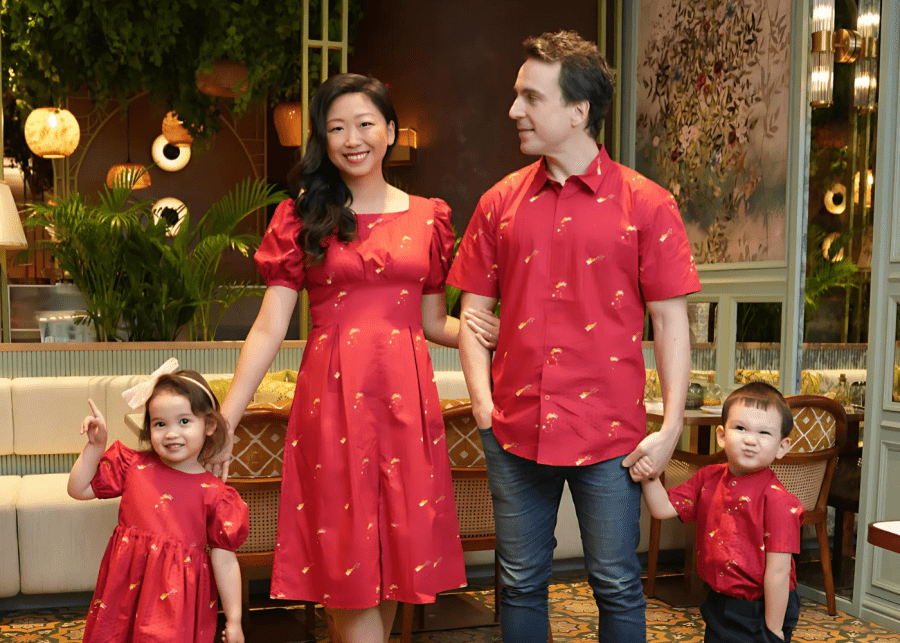 Maison Q Singapore CNY matching family outfits