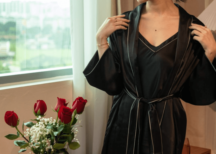 Rawbougt silk pyjama set Valentines Day 2025 Singapore