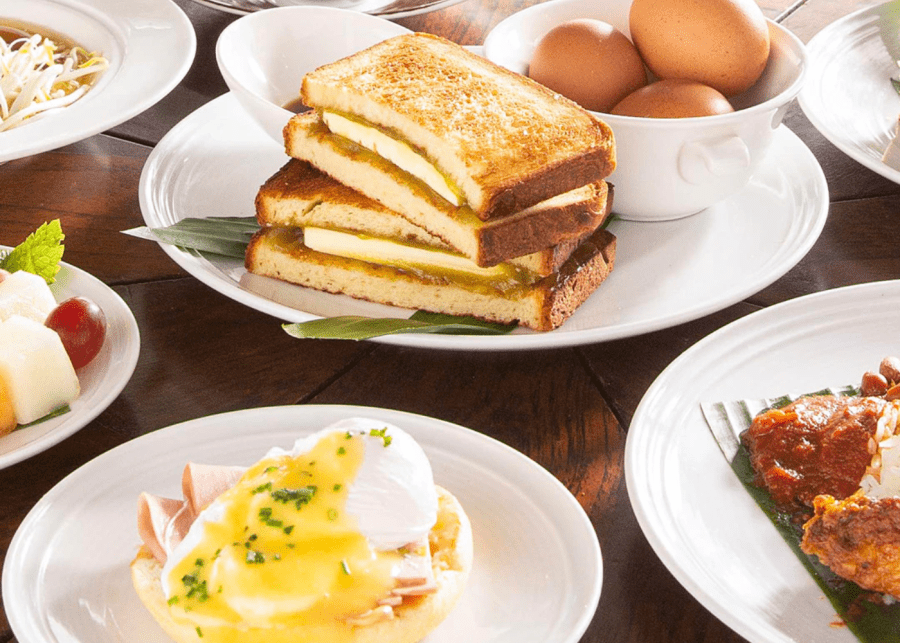 Spago breakfast menu with kids