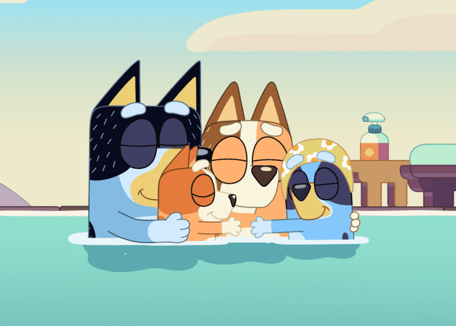 Bluey family the sign hug