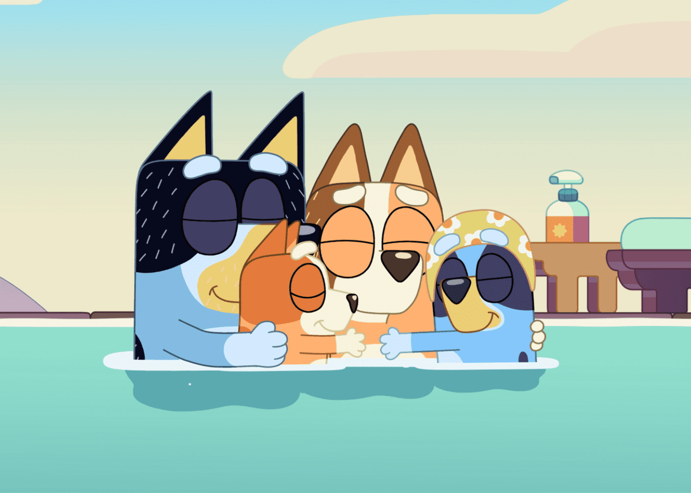 Bluey family the sign hug